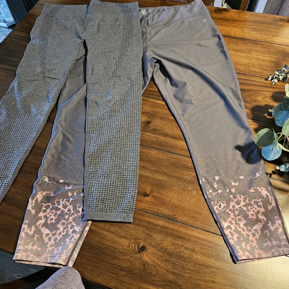 Dunnes Of Ireland Gray and Pink Women's Leggings XL
